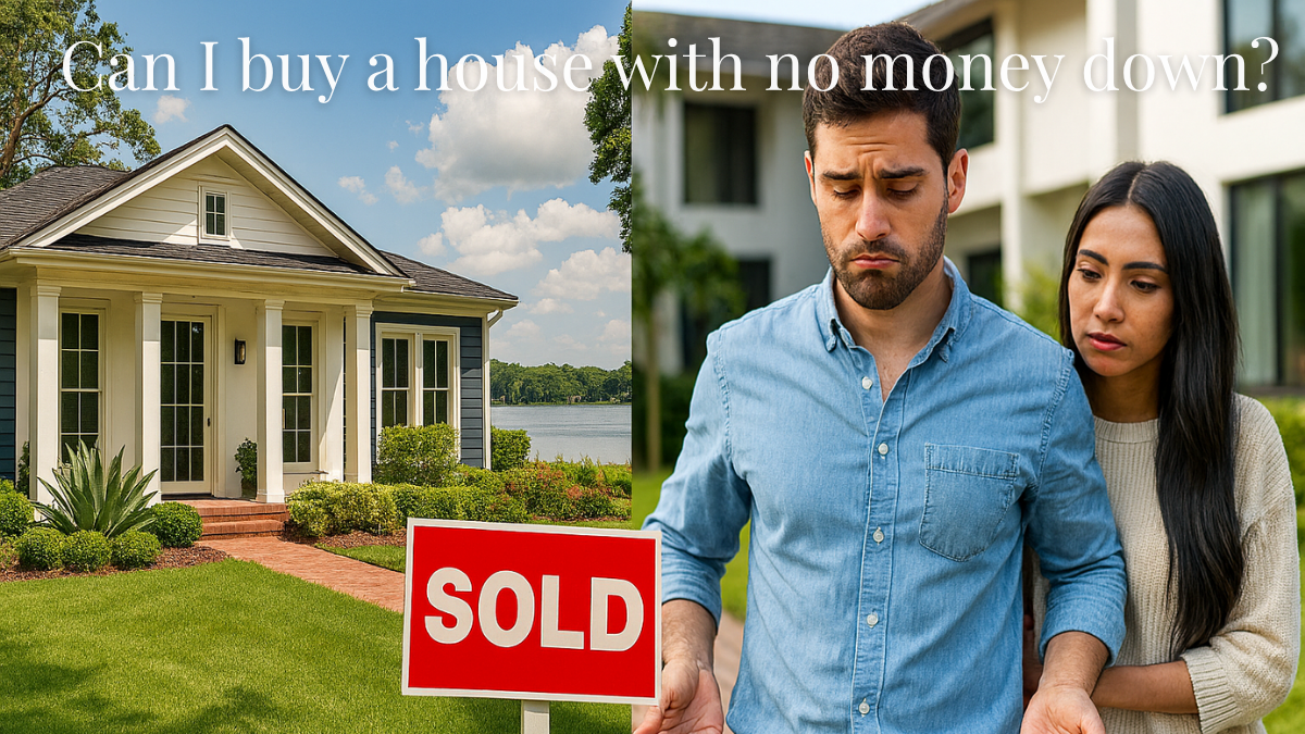 An inviting photo of a picturesque Winter Garden Fl lakefront home, with attractive landscaping and a "Sold" sign, highlighting the ideal lifestyle for first-time home buyers.