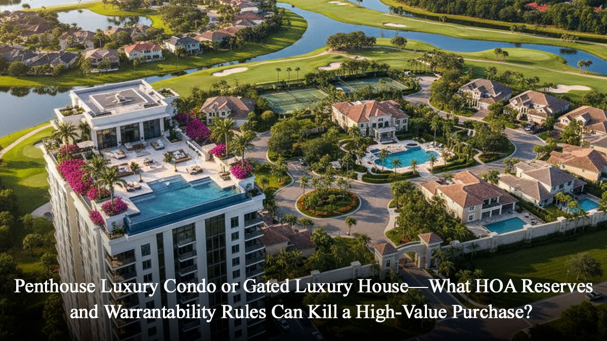 Penthouse Luxury Condo or Gated Luxury House—What HOA Reserves and Warrantability Rules Can Kill a High-Value Purchase