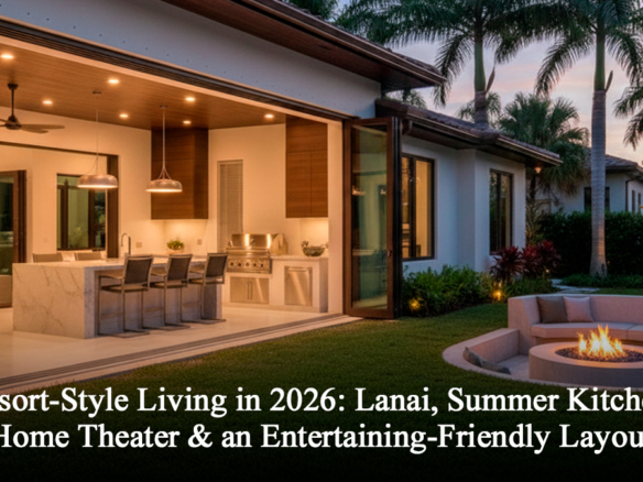 Resort-Style Living in 2026: Lanai, Summer Kitchen, Home Theater & an Entertaining-Friendly Layout