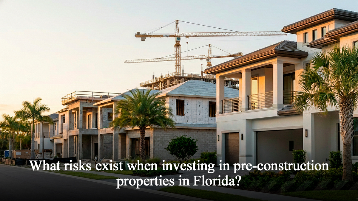 What risks exist when investing in pre-construction properties in Florida