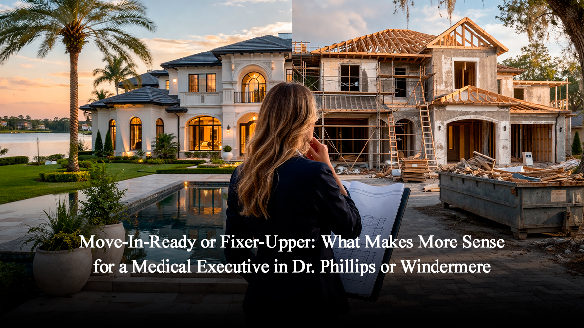 Move In Ready or Fixer-Upper What Makes More Sense for a Medical Executive in Dr. Phillips or Windermere