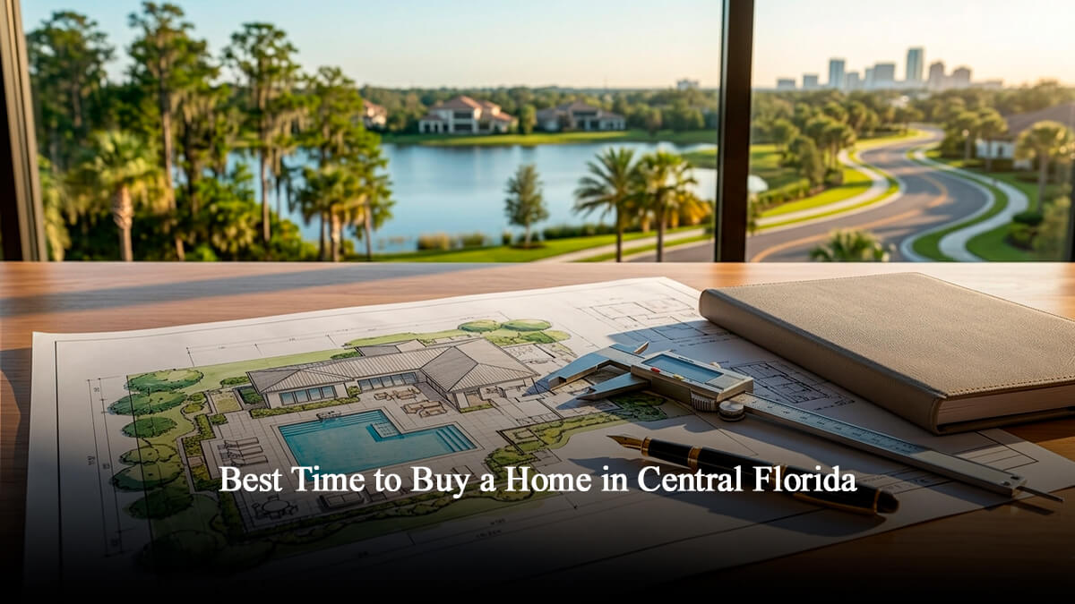 Data-driven architectural plans of a luxury estate in Winter Garden and Windermere, representing the best time to buy a home in Central Florida.