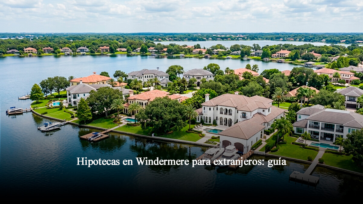 Mansiones de lujo frente al lago en Windermere Florida para inversiones inmobiliarias e hipotecas para extranjeros.