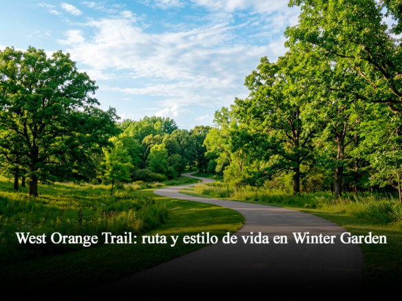 West Orange Trail en Winter Garden Florida sendero pavimentado rodeado de robles centenarios