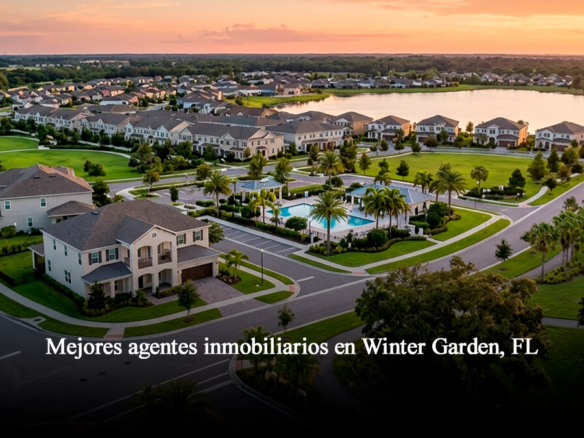 Comunidades residenciales de lujo y casas en venta en Winter Garden FL con vista al lago y vegetacion tropical