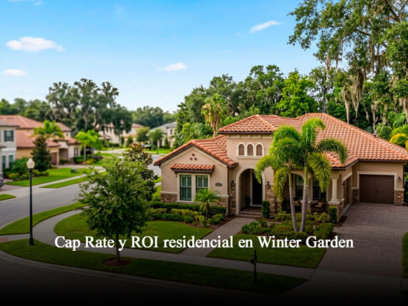 Casa de lujo estilo mediterráneo en un vecindario residencial de Winter Garden Florida, ideal para inversión inmobiliaria.