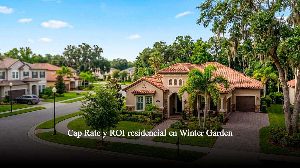 Casa de lujo estilo mediterráneo en un vecindario residencial de Winter Garden Florida, ideal para inversión inmobiliaria.