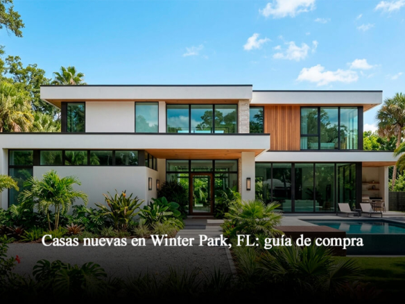 Casa nueva de lujo con diseño moderno, piscina y paisajismo tropical en Winter Park, Florida