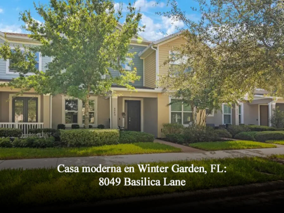 Fachada exterior de townhouse en 8049 Basilica Lane, Winter Garden FL 34787